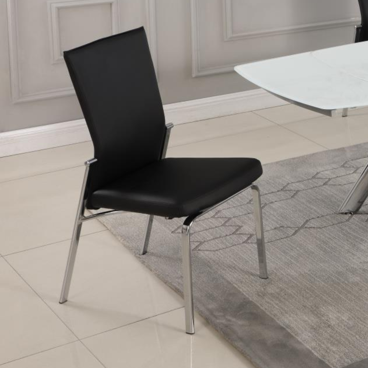 Chintaly Imports MOLLY-SC-BLK Molly Black Side Chair