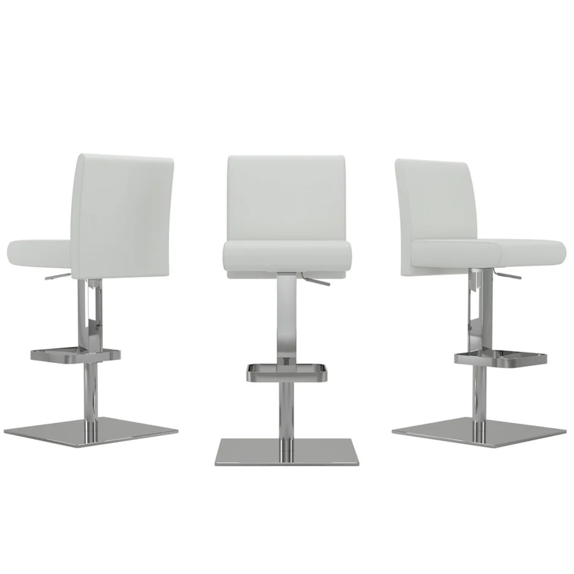 Vittoria White Adjustable Bar Stool