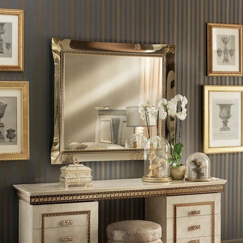dressing mirror glass design Mirror in the shape of inverted trapezoid, with frame